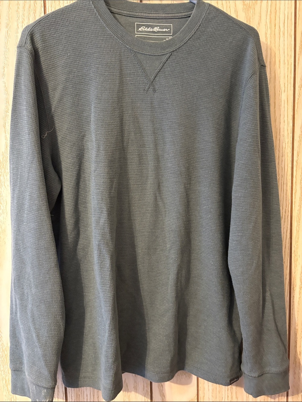 Eddie Bauer Men's Crewneck Waffle Knit Sweater - Dark Charcoal Gray